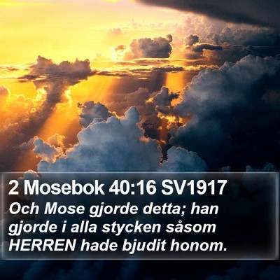 2 Mosebok 40:16 SV1917 Bible Verse Image