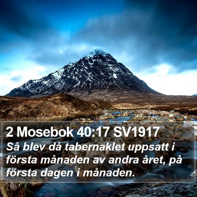 2 Mosebok 40:17 SV1917 Bible Verse Image