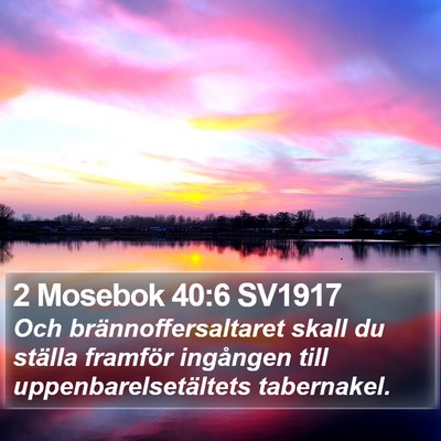2 Mosebok 40:6 SV1917 Bible Verse Image