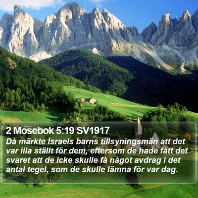 2 Mosebok 5:19 SV1917 Bible Verse Image