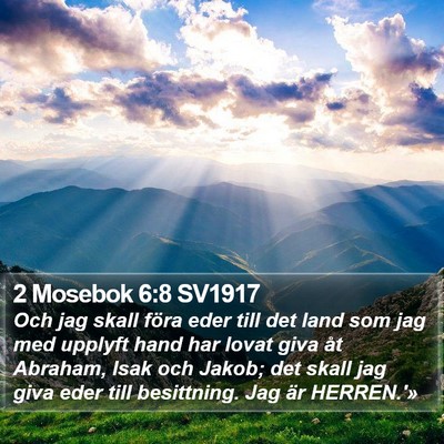 2 Mosebok 6:8 SV1917 Bible Verse Image