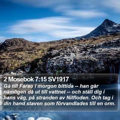 2 Mosebok 7:15 SV1917 Bible Verse Image