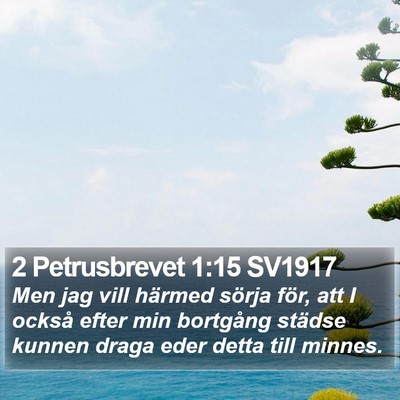 2 Petrusbrevet 1:15 SV1917 Bible Verse Image