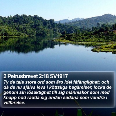 2 Petrusbrevet 2:18 SV1917 Bible Verse Image
