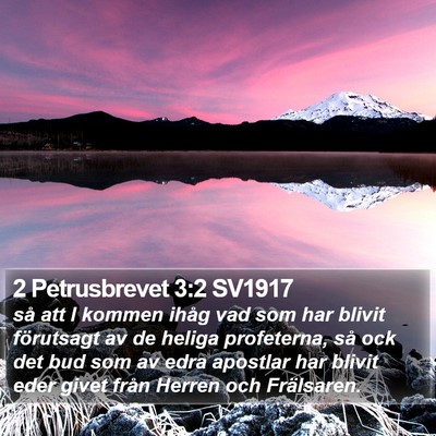 2 Petrusbrevet 3:2 SV1917 Bible Verse Image