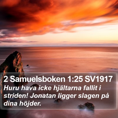 2 Samuelsboken 1:25 SV1917 Bible Verse Image