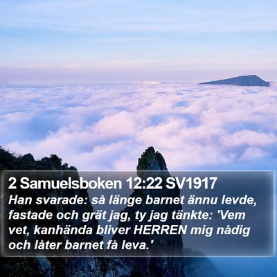 2 Samuelsboken 12:22 SV1917 Bible Verse Image