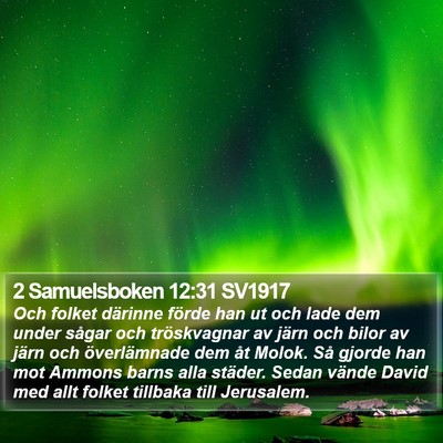 2 Samuelsboken 12:31 SV1917 Bible Verse Image