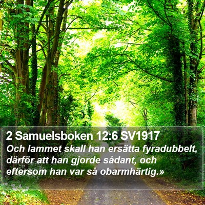 2 Samuelsboken 12:6 SV1917 Bible Verse Image