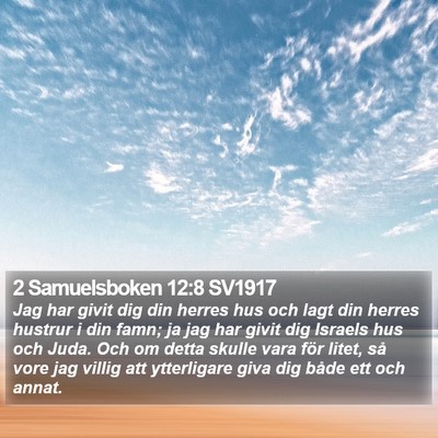 2 Samuelsboken 12:8 SV1917 Bible Verse Image