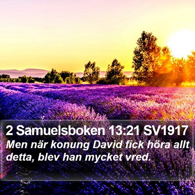 2 Samuelsboken 13:21 SV1917 Bible Verse Image