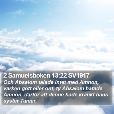 2 Samuelsboken 13:22 SV1917 Bible Verse Image
