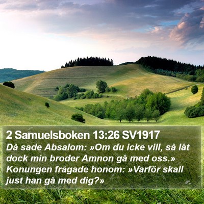 2 Samuelsboken 13:26 SV1917 Bible Verse Image