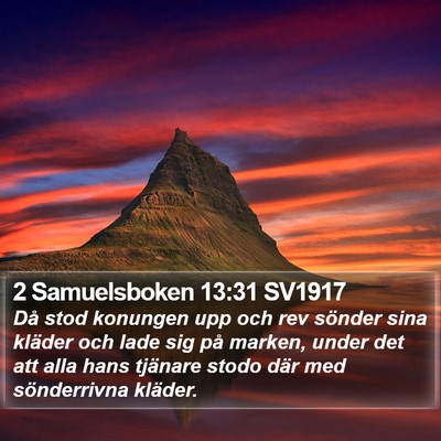 2 Samuelsboken 13:31 SV1917 Bible Verse Image