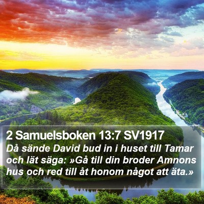 2 Samuelsboken 13:7 SV1917 Bible Verse Image