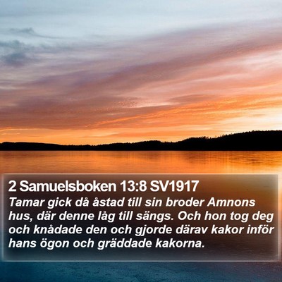 2 Samuelsboken 13:8 SV1917 Bible Verse Image