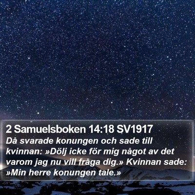 2 Samuelsboken 14:18 SV1917 Bible Verse Image
