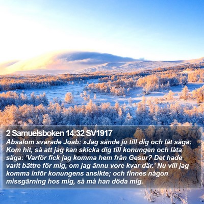 2 Samuelsboken 14:32 SV1917 Bible Verse Image