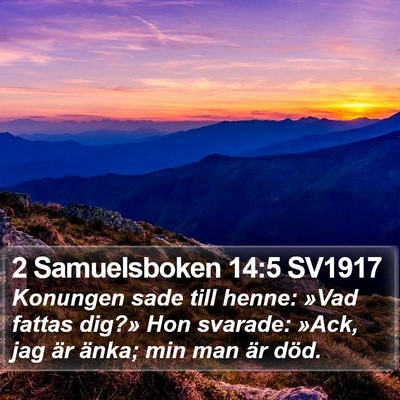 2 Samuelsboken 14:5 SV1917 Bible Verse Image