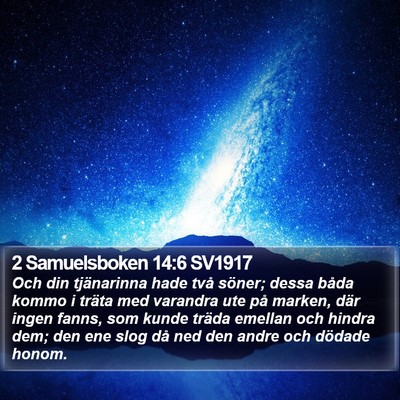 2 Samuelsboken 14:6 SV1917 Bible Verse Image