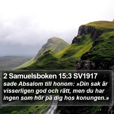 2 Samuelsboken 15:3 SV1917 Bible Verse Image