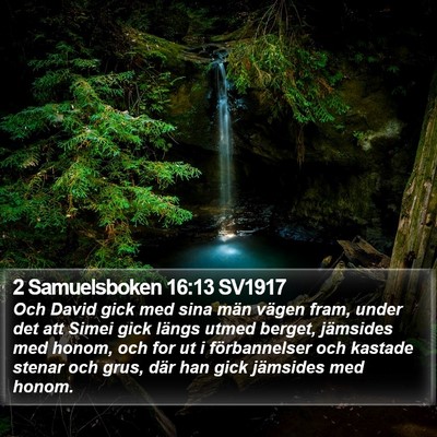 2 Samuelsboken 16:13 SV1917 Bible Verse Image
