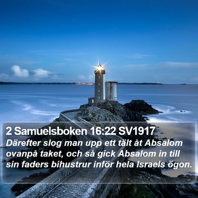 2 Samuelsboken 16:22 SV1917 Bible Verse Image