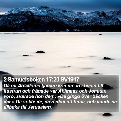 2 Samuelsboken 17:20 SV1917 Bible Verse Image
