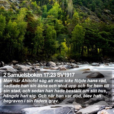 2 Samuelsboken 17:23 SV1917 Bible Verse Image