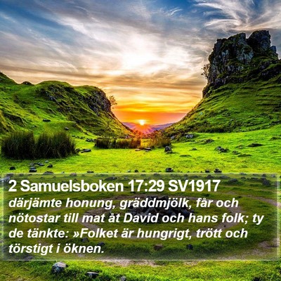 2 Samuelsboken 17:29 SV1917 Bible Verse Image