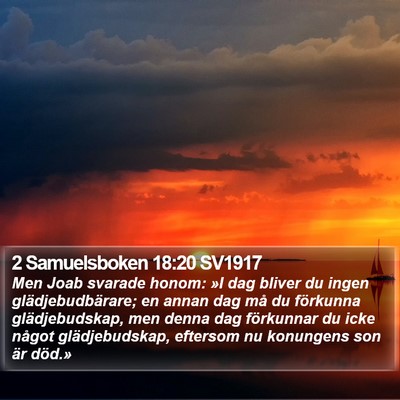 2 Samuelsboken 18:20 SV1917 Bible Verse Image