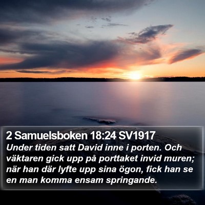 2 Samuelsboken 18:24 SV1917 Bible Verse Image