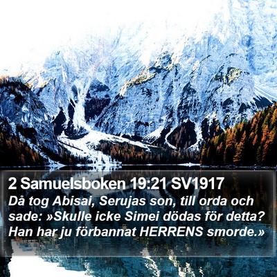 2 Samuelsboken 19:21 SV1917 Bible Verse Image