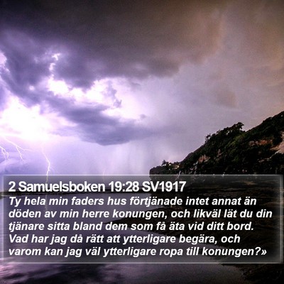 2 Samuelsboken 19:28 SV1917 Bible Verse Image