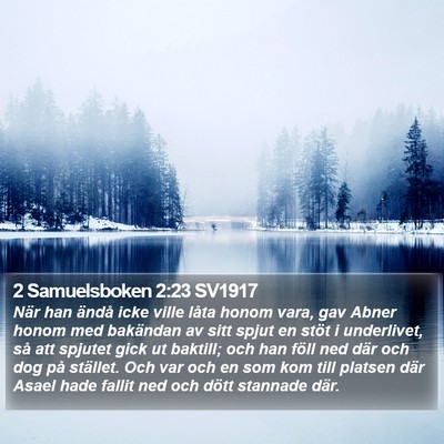 2 Samuelsboken 2:23 SV1917 Bible Verse Image