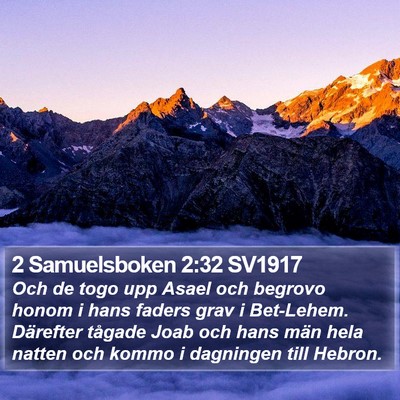 2 Samuelsboken 2:32 SV1917 Bible Verse Image