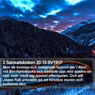 2 Samuelsboken 20:15 SV1917 Bible Verse Image