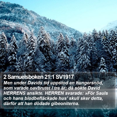 2 Samuelsboken 21:1 SV1917 Bible Verse Image