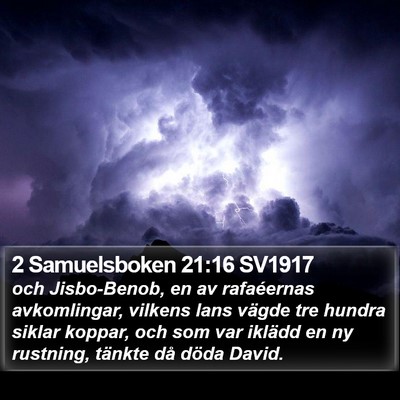 2 Samuelsboken 21:16 SV1917 Bible Verse Image