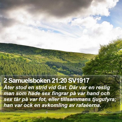 2 Samuelsboken 21:20 SV1917 Bible Verse Image