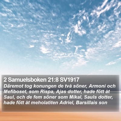 2 Samuelsboken 21:8 SV1917 Bible Verse Image