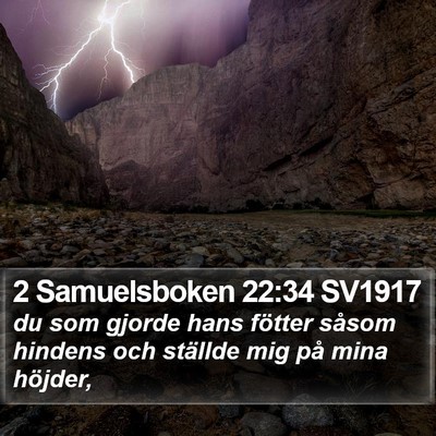 2 Samuelsboken 22:34 SV1917 Bible Verse Image