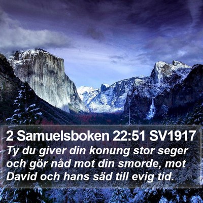 2 Samuelsboken 22:51 SV1917 Bible Verse Image