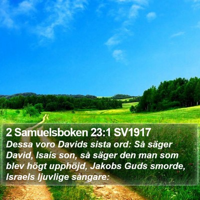 2 Samuelsboken 23:1 SV1917 Bible Verse Image