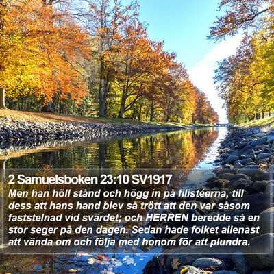 2 Samuelsboken 23:10 SV1917 Bible Verse Image
