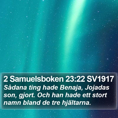 2 Samuelsboken 23:22 SV1917 Bible Verse Image