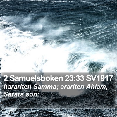 2 Samuelsboken 23:33 SV1917 Bible Verse Image