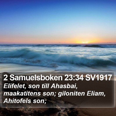 2 Samuelsboken 23:34 SV1917 Bible Verse Image