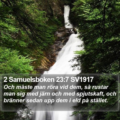 2 Samuelsboken 23:7 SV1917 Bible Verse Image