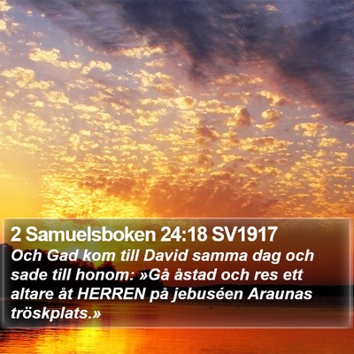 2 Samuelsboken 24:18 SV1917 Bible Verse Image